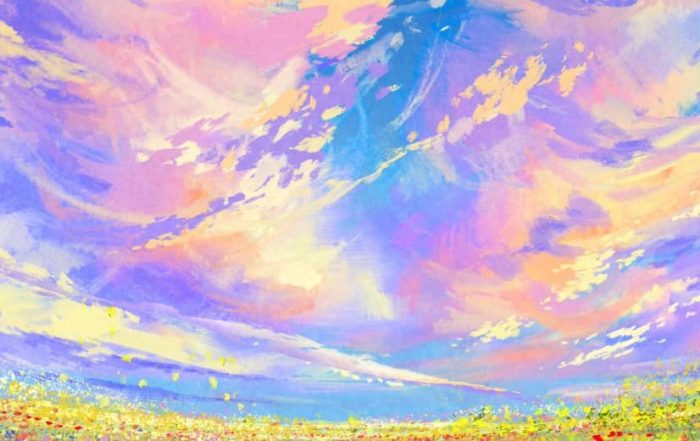 Spring landscape painting